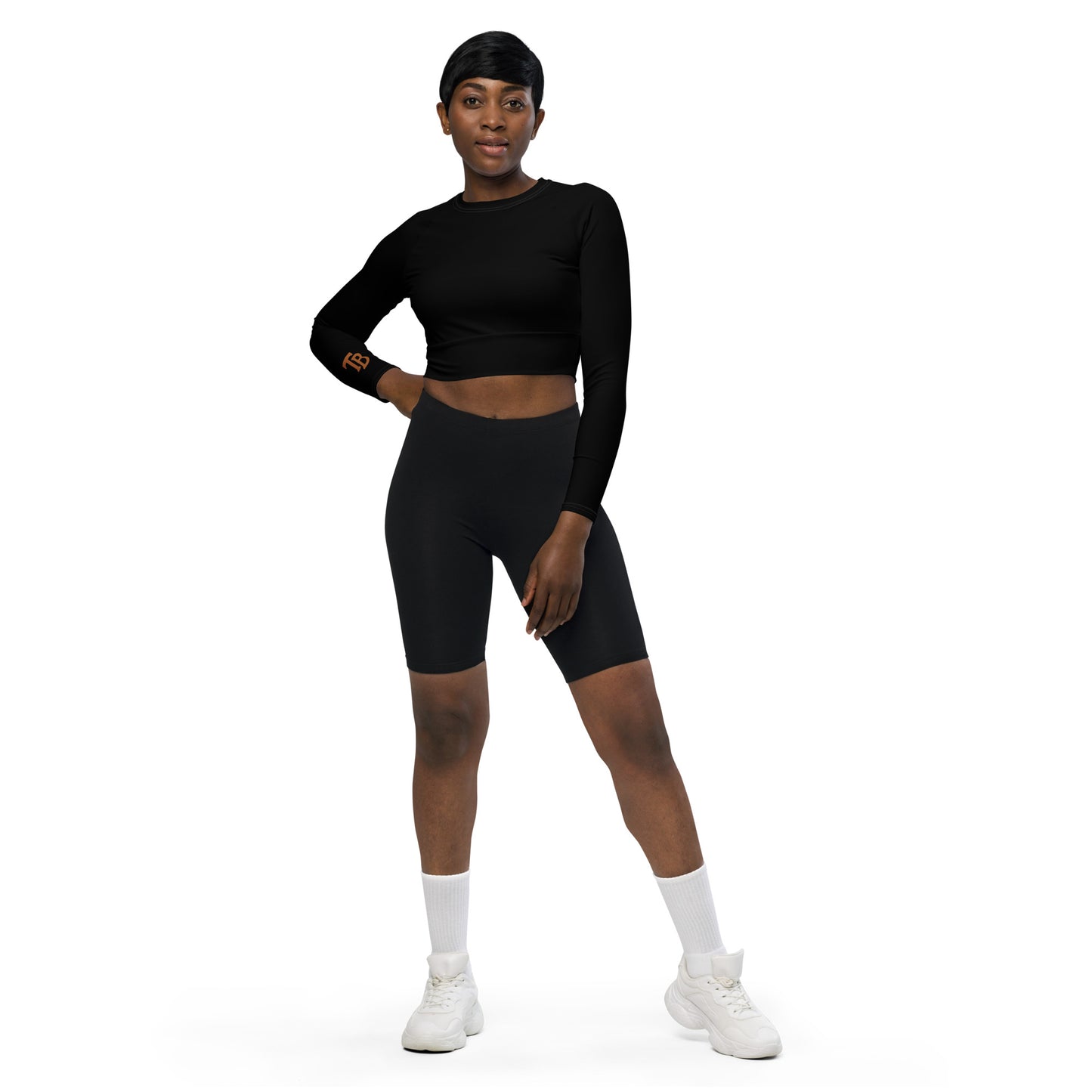 THICC-BADDIE CLUB Long-sleeve Crop Top Wrist Design