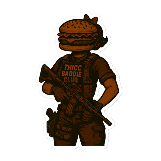THICC-BADDIE CLUB Tactical Burger Baddie Sticker