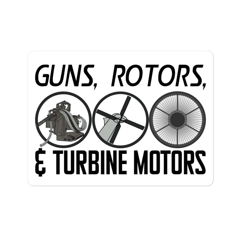 Guns, Rotors, & Turbine Motors 2.0 Sticker