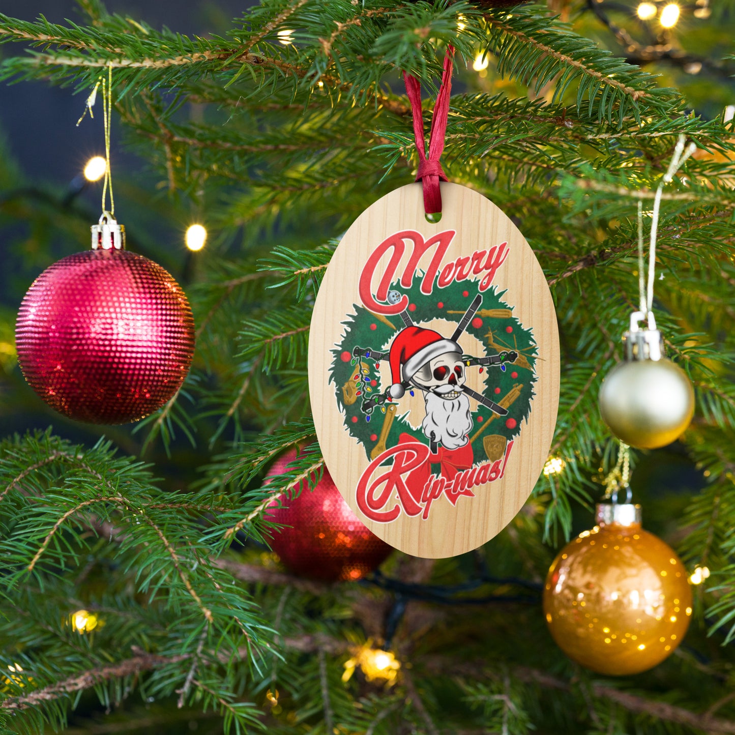 Merry Rip-mas! Wooden ornament